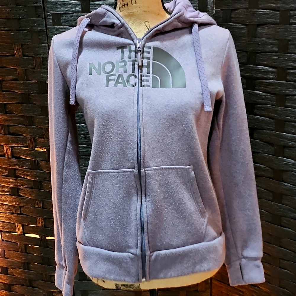 The North Face light heathered purple full zip hoodie size Medium